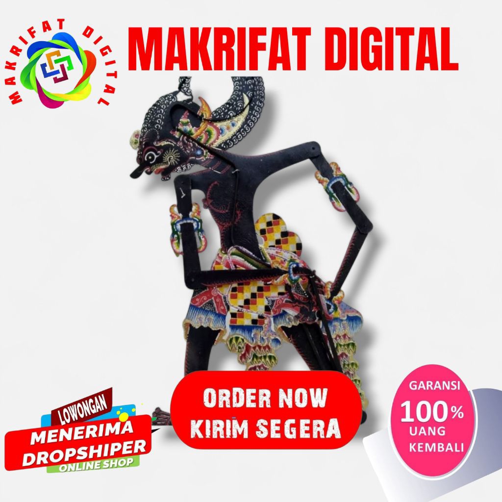 ZACK MART BIMA HITAM -+ 60 cm Wayang Kulit Asli Bima/Werkudara Hitam Standar Dalang