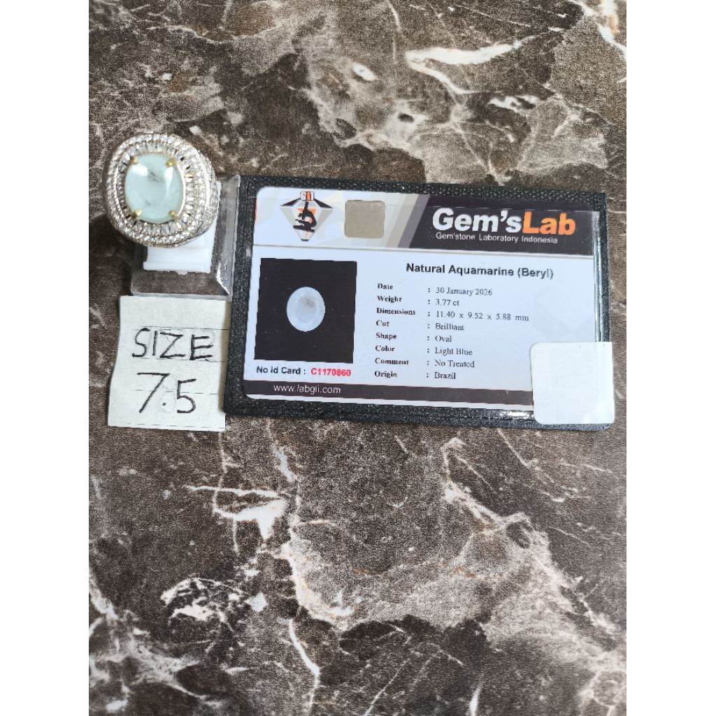 Batu Permata Natural Aquamarine