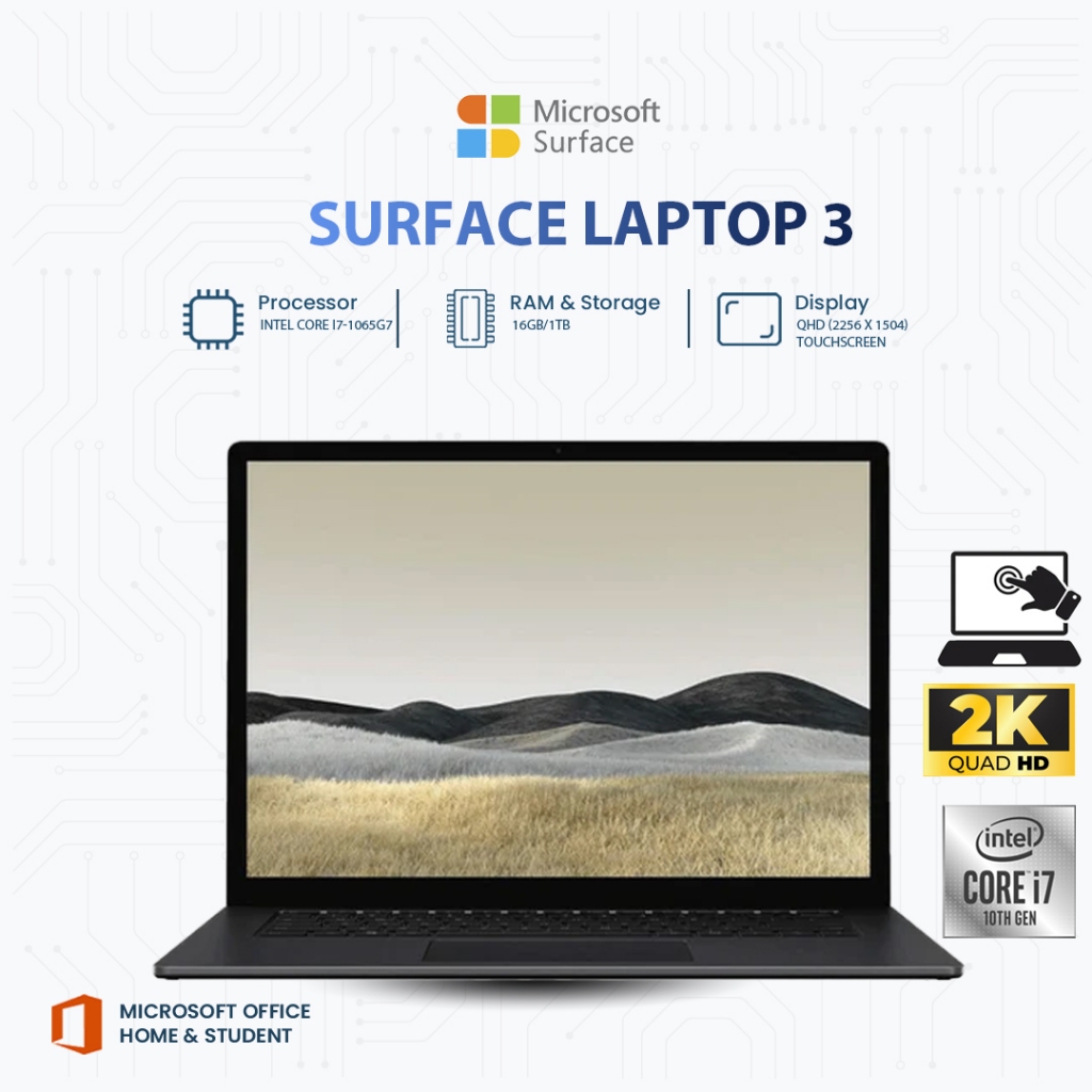 Microsoft Surface Laptop 3 | Core i7-1065G7 | RAM 16GB | SSD 1TB | 13.5” 2K Touchscreen | Black | La