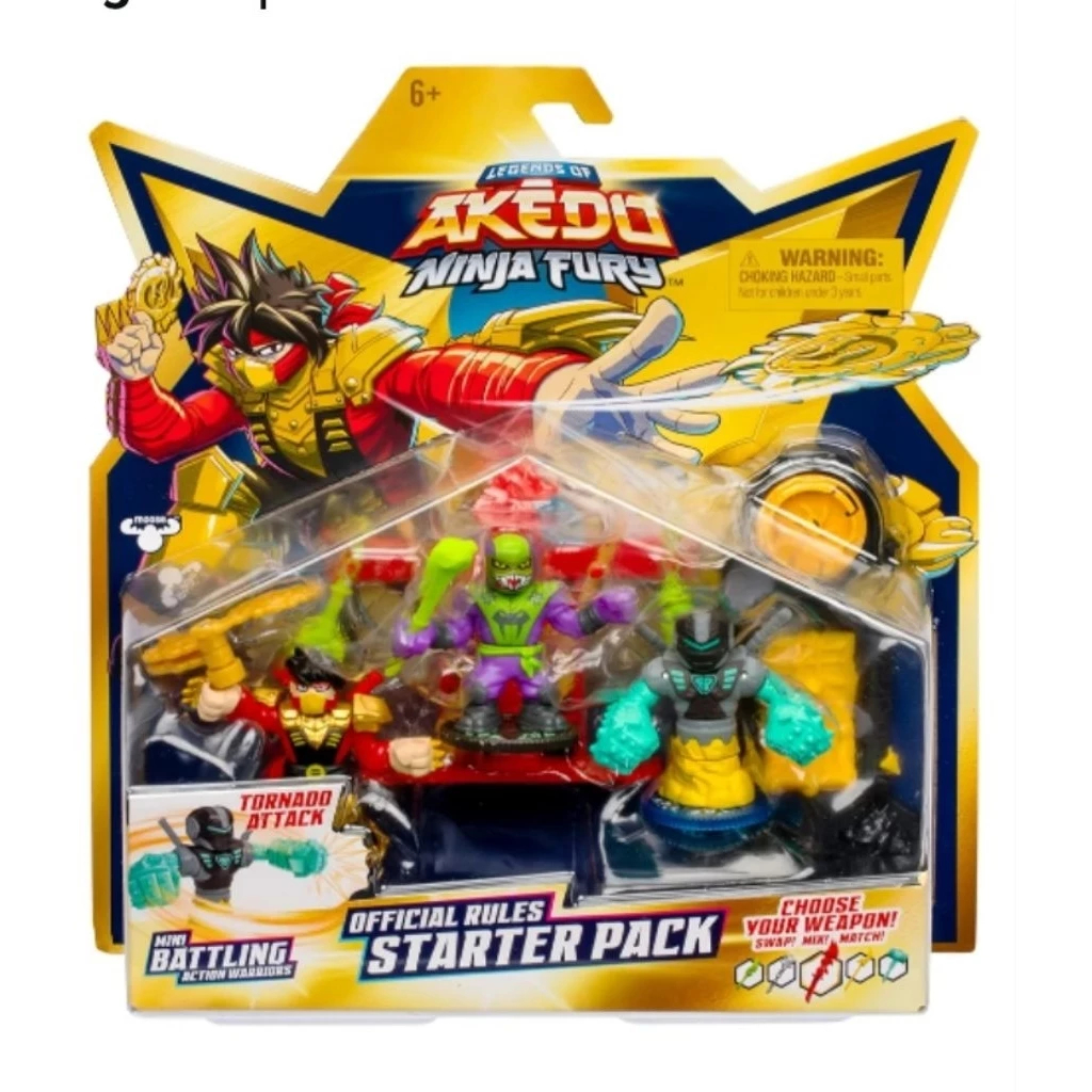 Legends of Akedo Ninja Fury Official Rules Starter Pack - 3 Warriors: Ultra RareThree Strikes Chux, 