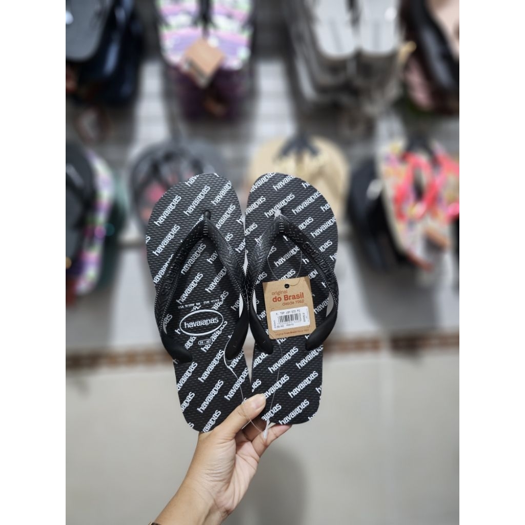 Sandal Pria Havaianas Logomania - Black