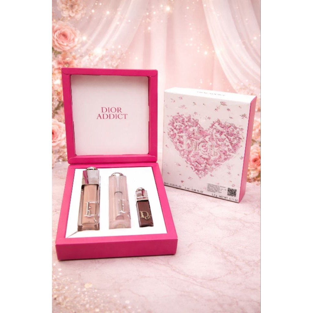 NEW set lipstick dior addict series love / set lipbalm dior addict / set lip tint dior addict / set 