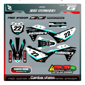 DECAL KLX GORODON CUSTOM FULLBODY KOMBINASI PUTIH VARIASI GLOSSY HOLOGRAM CHROME BY MVP DECAL