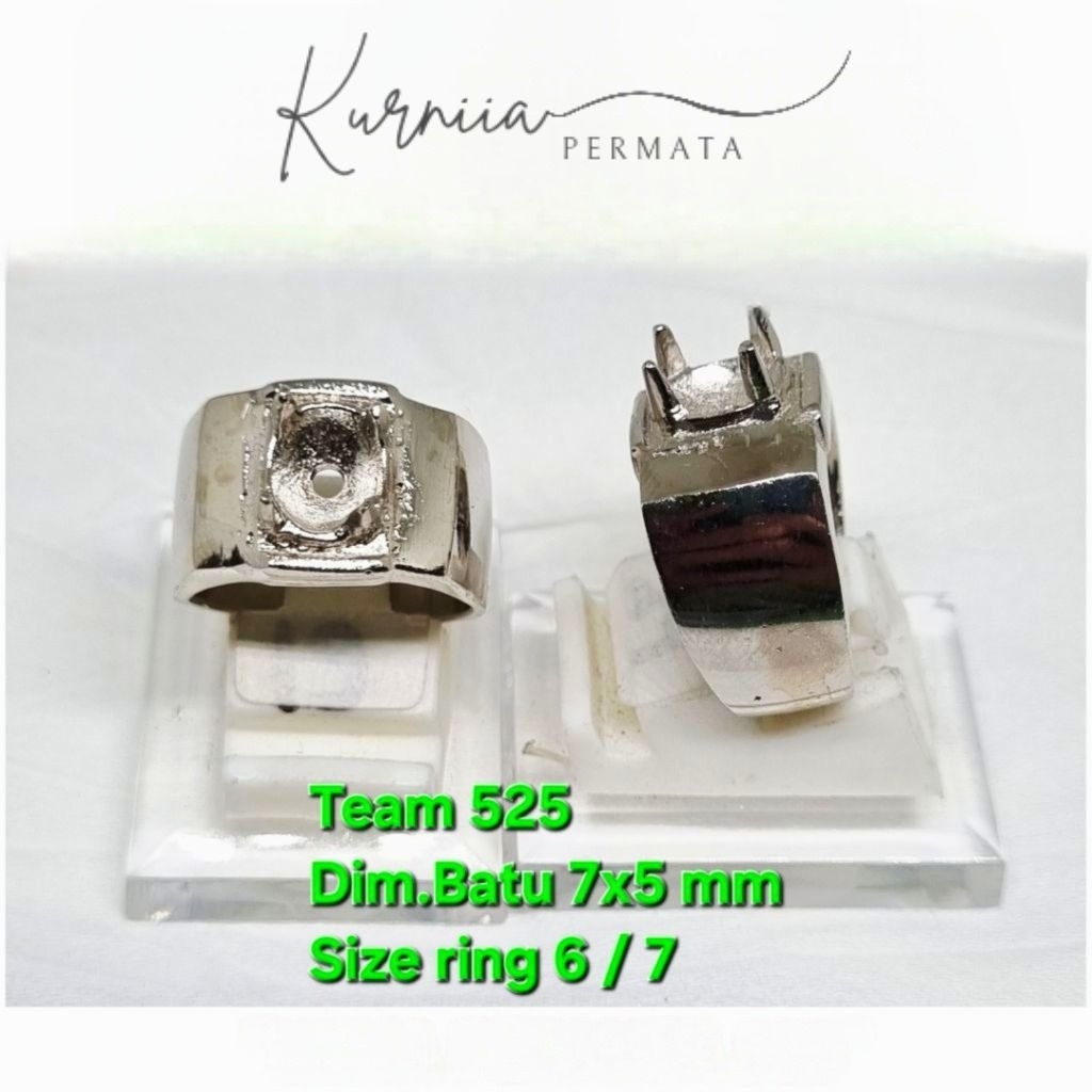 Ring Emban Alpaka Super Dim Bulat Kecil 7x5mm Cakar Gigi Polos / Pengikat Ring Cincin Batu Akik Ecer