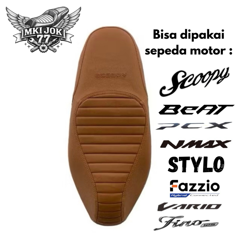 Kulit Jok motor / Sarung Jok Motor Scoopy, Pcx, Nmax, Vario, Beat Caferacer Custom