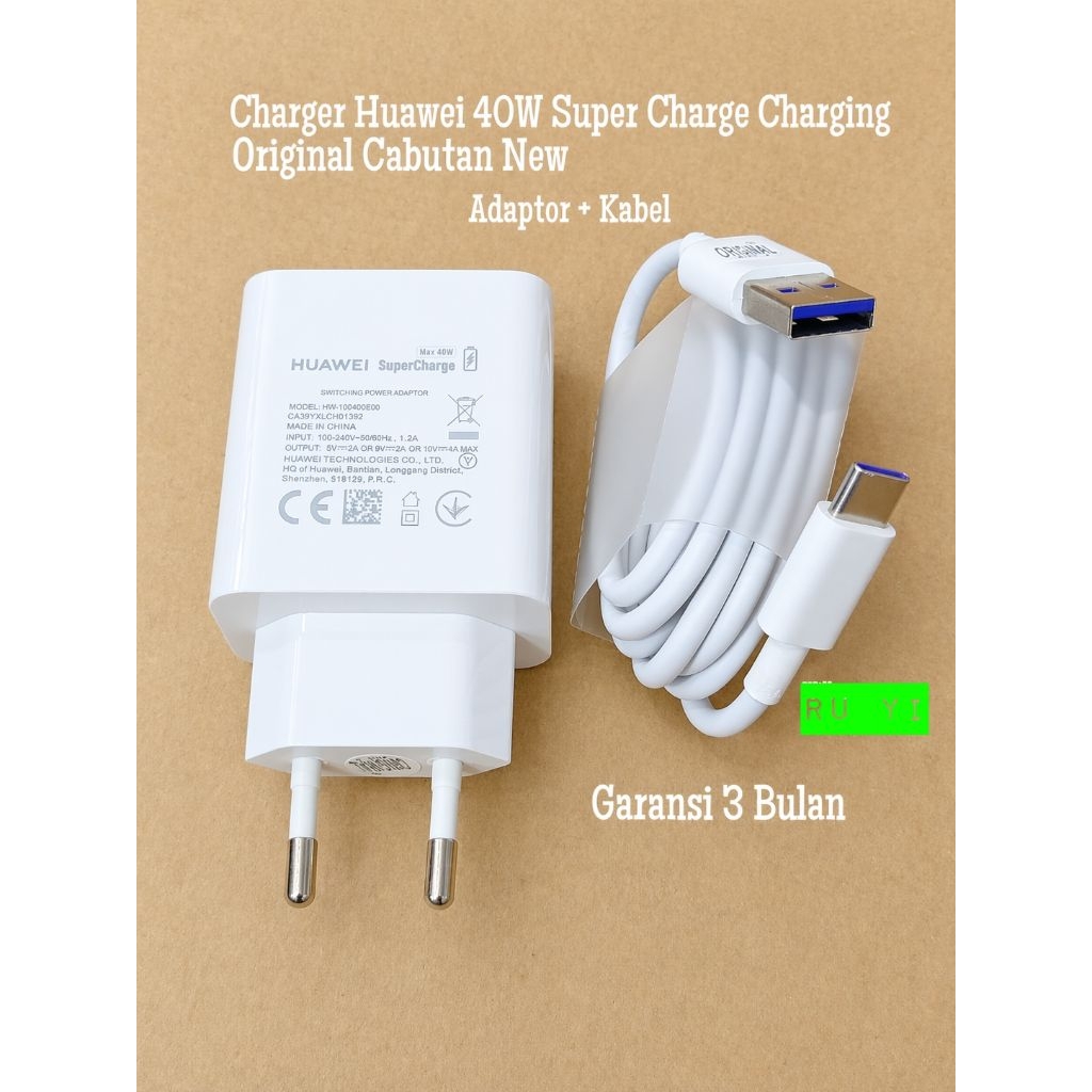 Charger Tablet Huawei Matepad Series Super Charge 40W Watt Type C Original Copotan New Model HW-1004