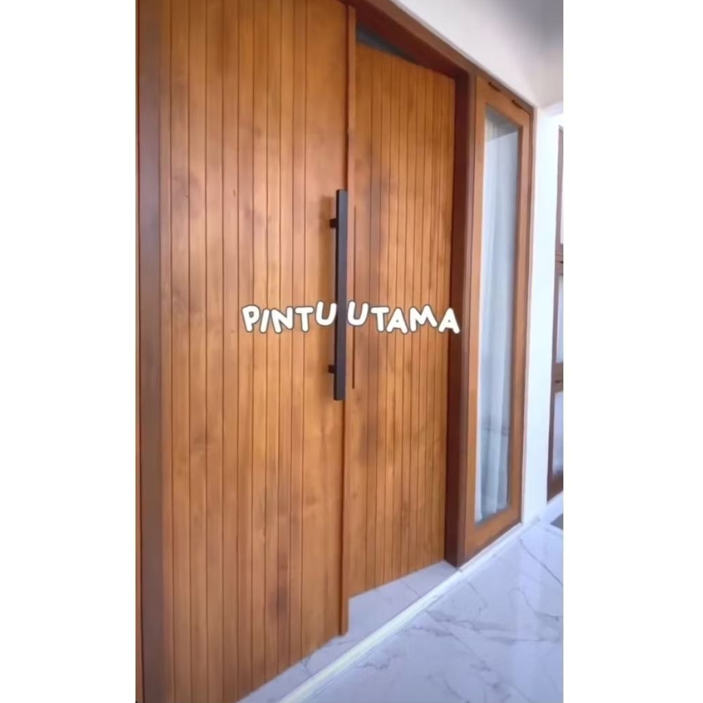 pintu double kayu jati asli perhutani ukuran 4x140x220cm