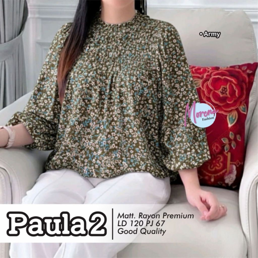 alya top letta blouse by moca blouse lengan balon blouse wanita blouse korean style baju atasan wani