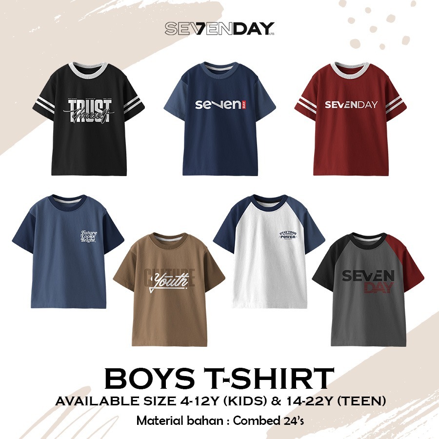 KAOS ANAK ABG REMAJA JUNIOR LAKI LAKI SEVENDAY PADDLEKIDS TEEN SIZE 14-22 TAHUN