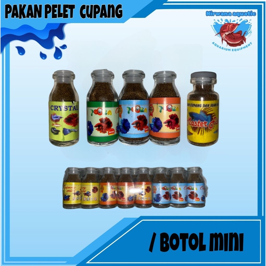 PAKAN PELET CUPANG, GUPI, MOLLY DLL. /BOTOL MINI