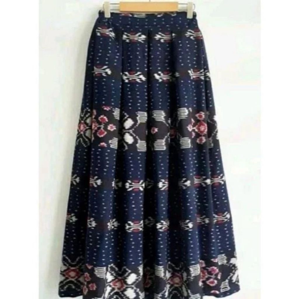 Rok Tenun Panjang /Rok Flare Tenun Etnik.kain tenun ikat asli