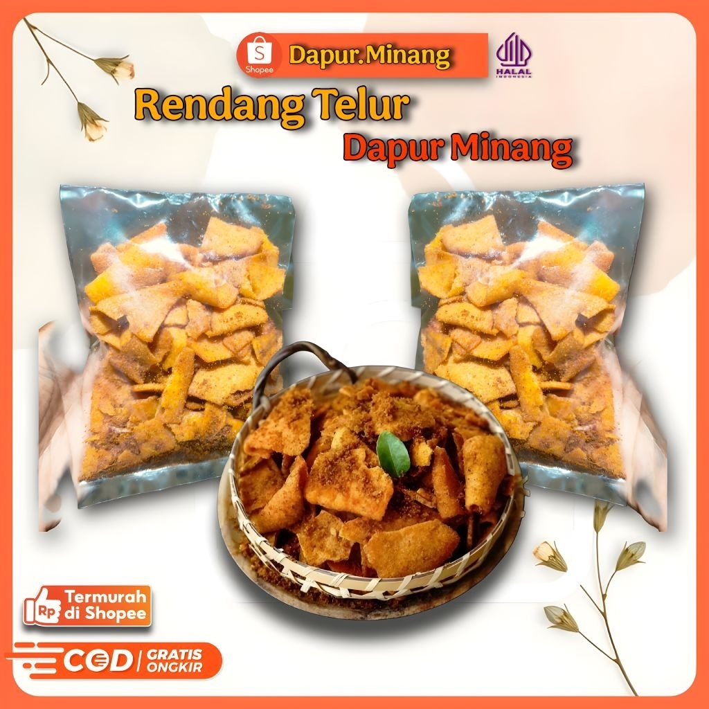 (TERMURAH) Rendang Telur / Rendang Telur Kering / Randang Talua / Rindang Tolua, 100 gram ( tanpa la