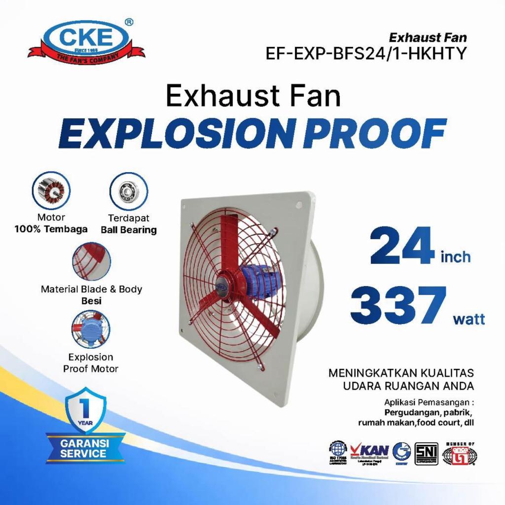 CKE Exhaust Fan Explosion Proof 24 Inch – Kipas Industri Anti Ledak untuk Pabrik Gudang Workshop 220