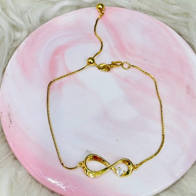 gelang serut infinity AD simple elegant emas asli kadar 875