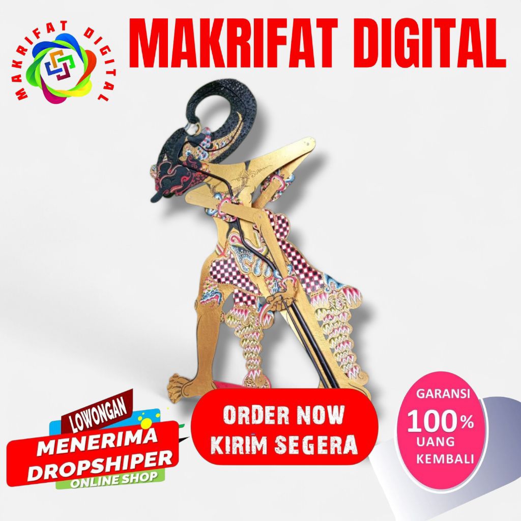 ZACK MART wayang kulit asli werkudara bahan kulit sapi