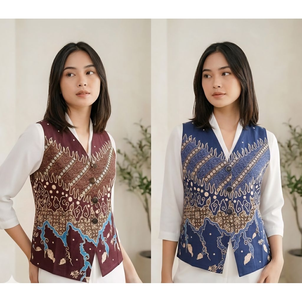 Vest Outer Batik Kantor Wanita