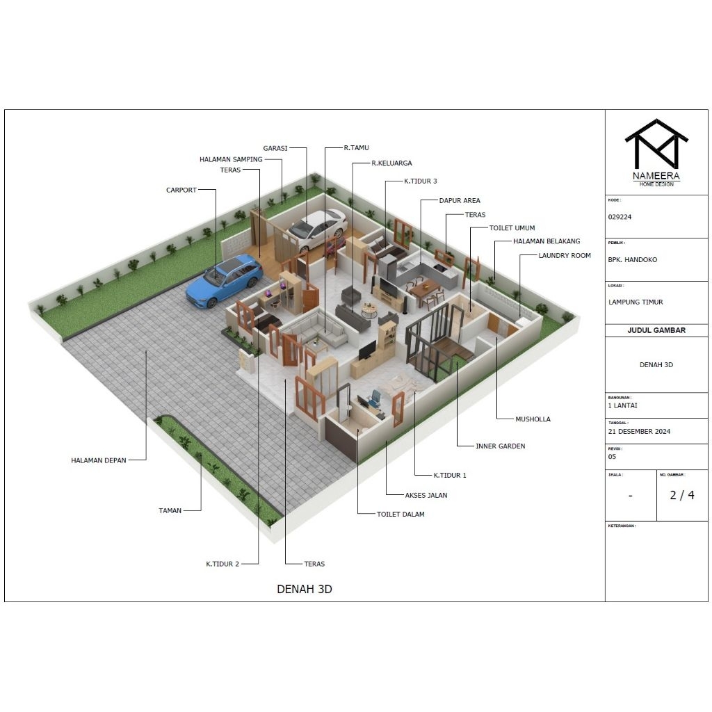 Jasa Desain Rumah Modern | Desain Rumah | Desain Denah 3D Rumah