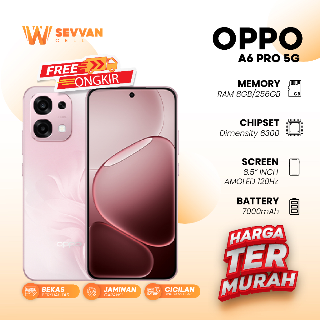Handphone Oppo A6 Pro 5G Ram 8 256GB