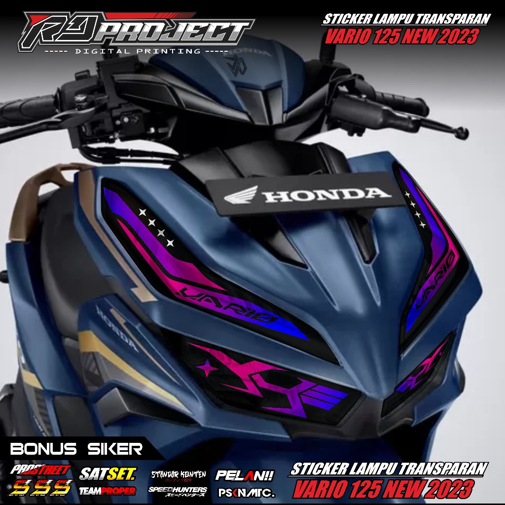 STICKER VARIASI LAMPU ALIS MOTOR VARIO NEW 125 150 2022 - 2025 - STICKER LAMPU ALIS DEPAN VARIO 125 