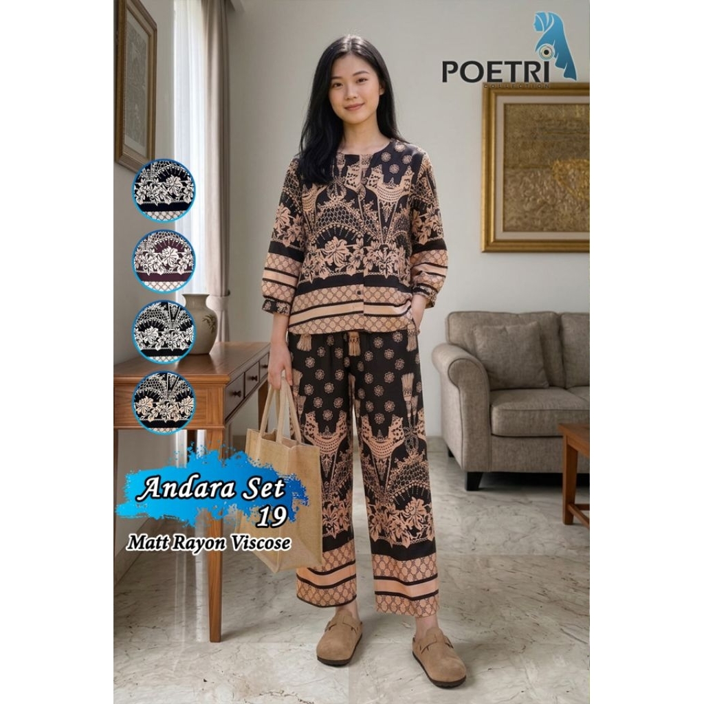 Setelan Rayon Premium Andara Set Poetri collection