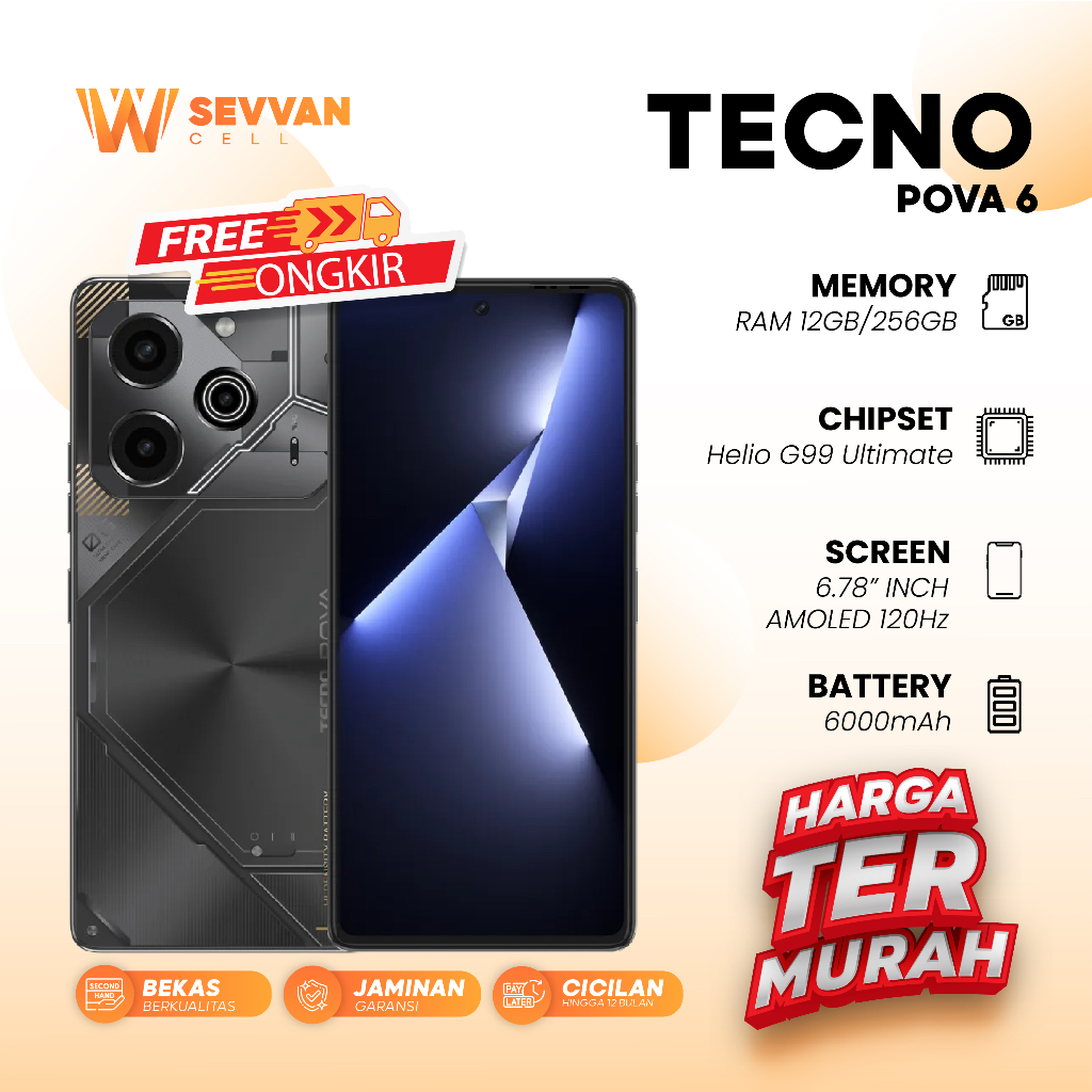 Handphone Tecno Pova 6 Ram 12 256 GB