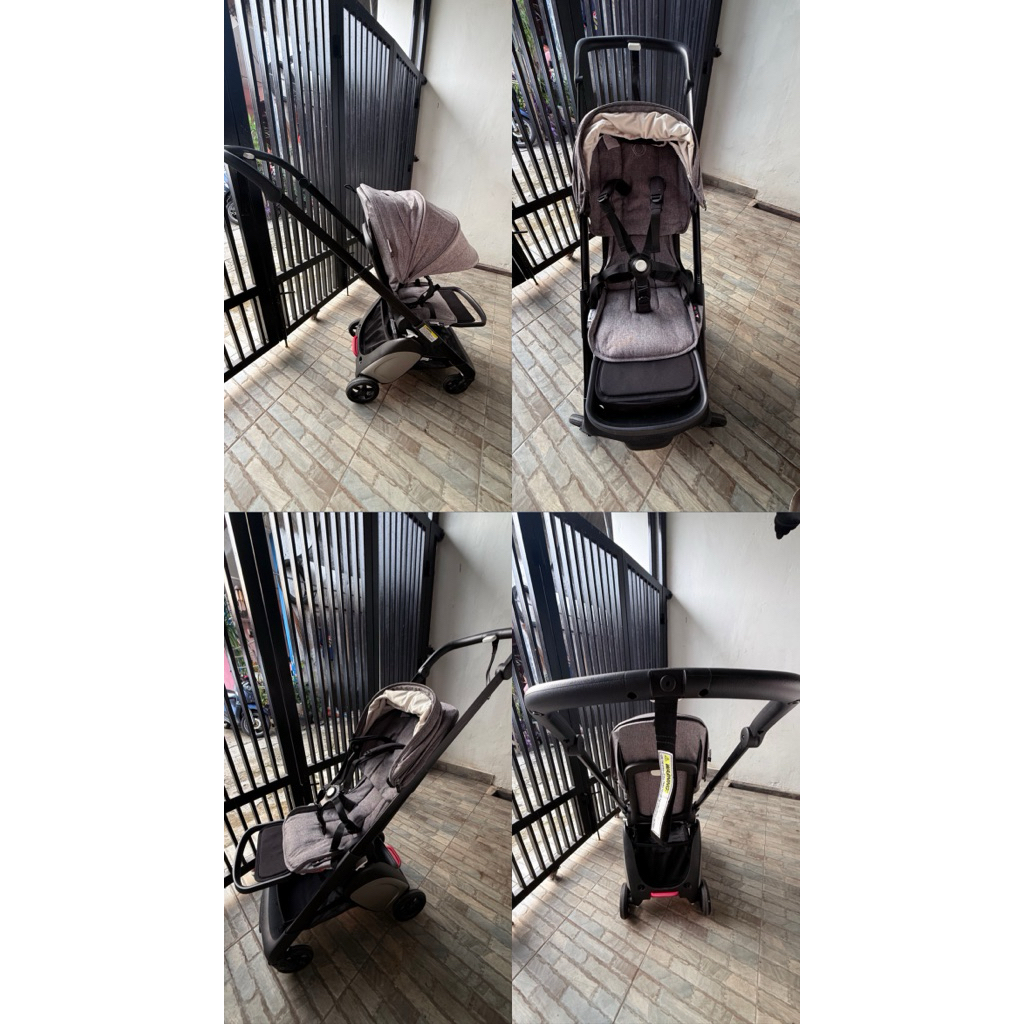 bugaboo ant grey frame black with leg rest