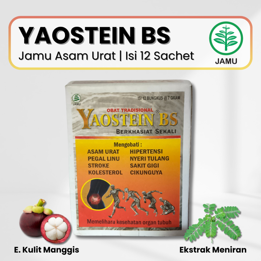 Yaostein BS Jamu Herbal Asam Urat Sendi Pegal Linu Hipertensi Isi 12 Sachet Original