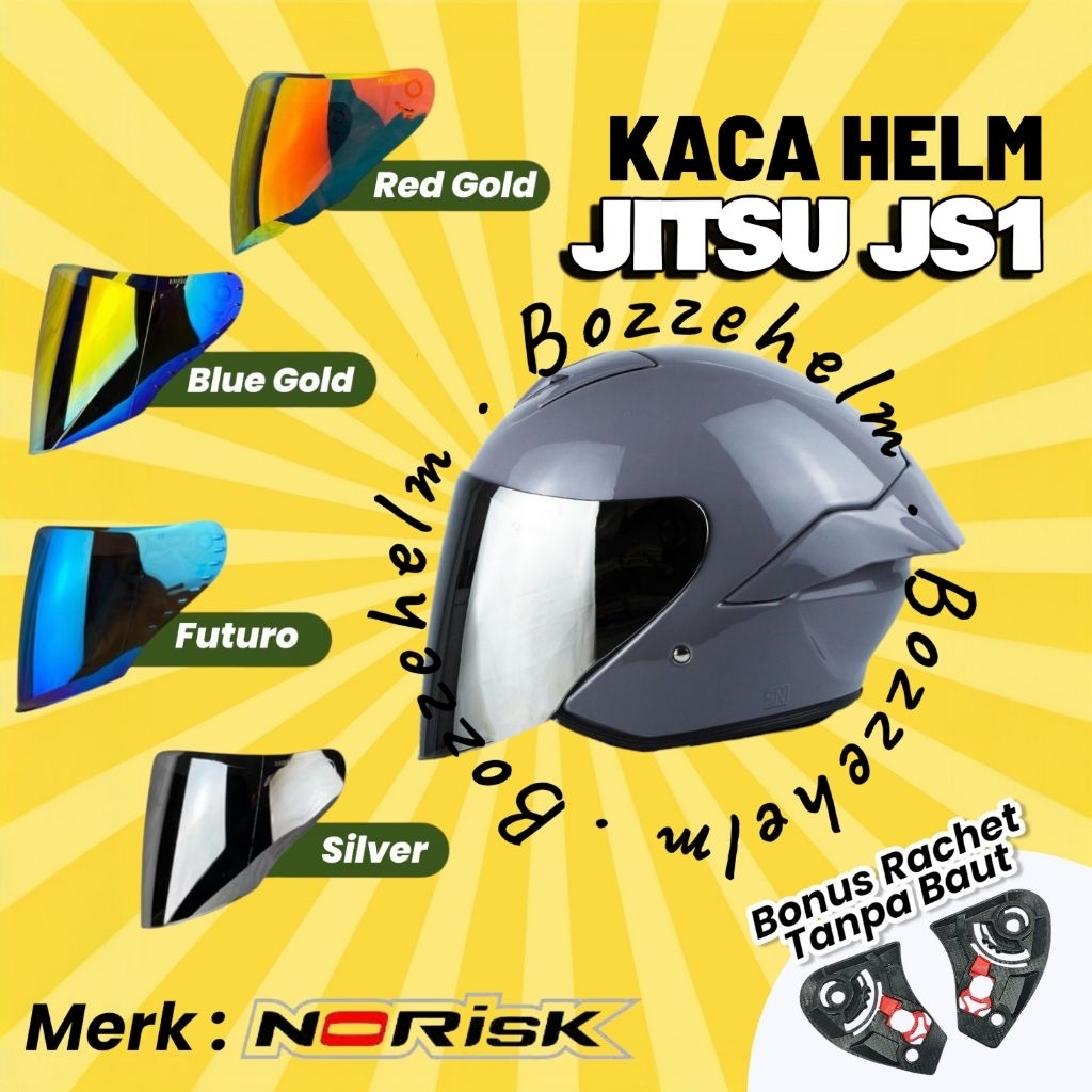 BOZZEHELM Kaca Helm Jitsu JS1 Visor Flat Jitsu JS1