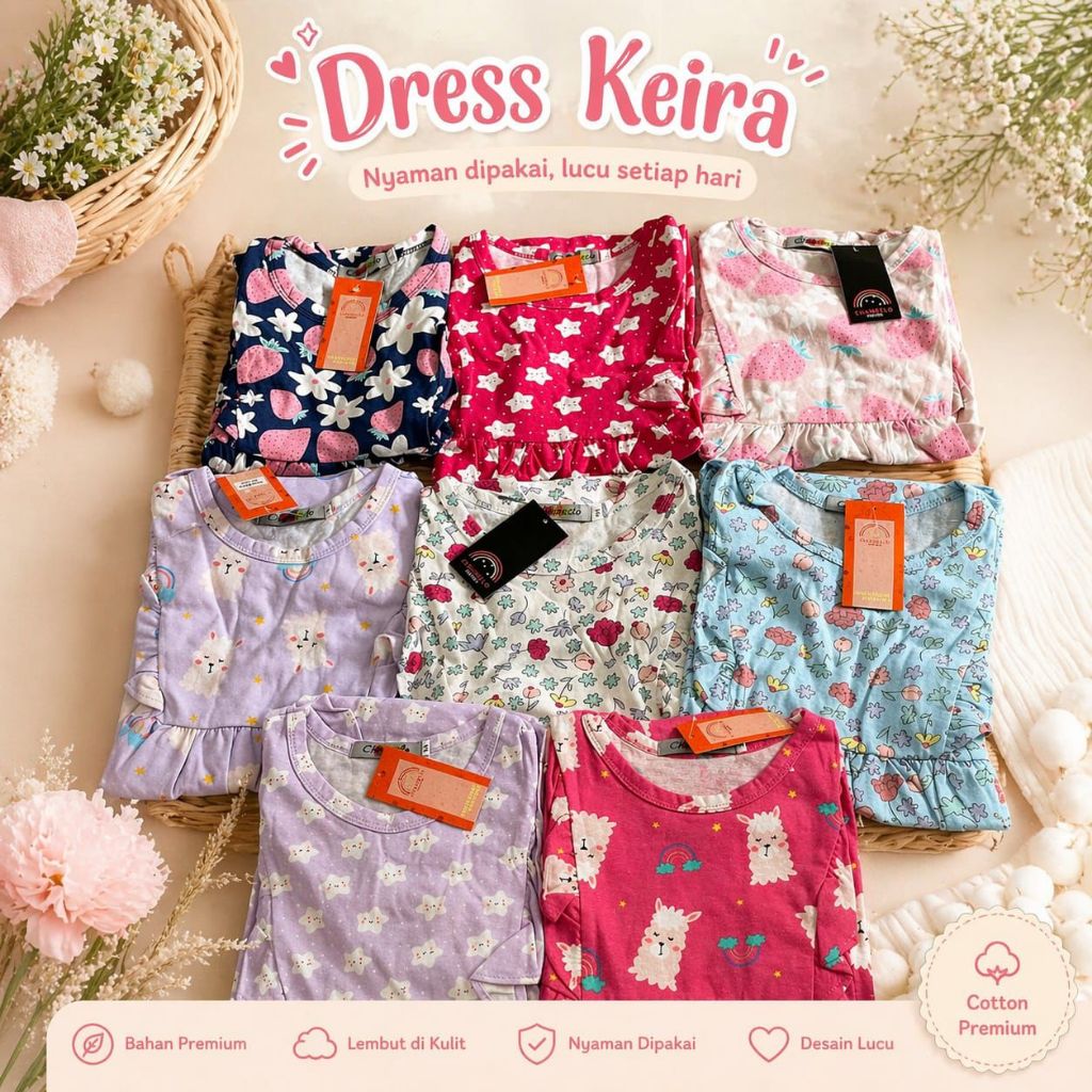 DRESS KEIRA ANAK PEREMUAN 5-10T