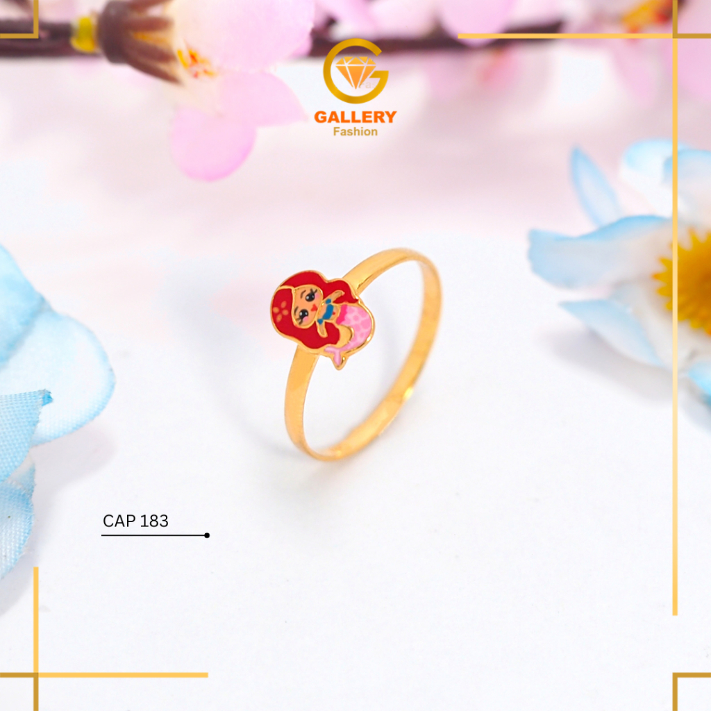 CINCIN ANAK BAYI DAN BALITA EMAS ASLI KADAR 300%/6KARAT DAN 700%/70KARAT KODE CAP 183 SERIES MERMAID