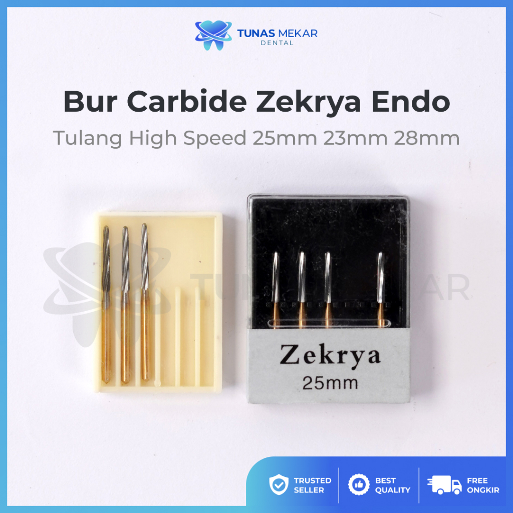 Bur Carbide Carbid Zekrya Endo Tulang High Speed 25mm 23mm 28mm