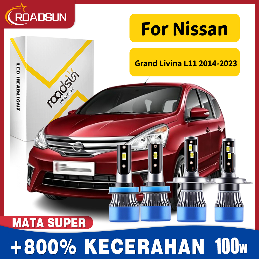 Cocok untuk Nissan Grand Livina L11 2014-2023 Super Terang Led Lampu Depan Mobil Bohlam Hi/Lo Beam L