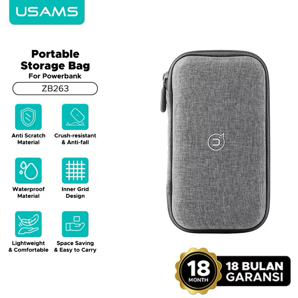 usams portable storage bag powerbank, charger dll