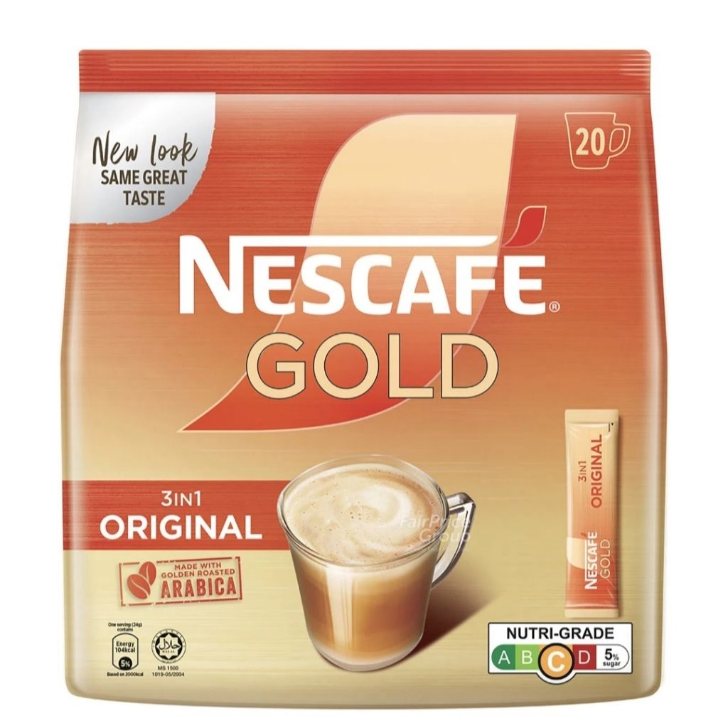 Nescafe Gold Original Singapore Instant Coffee 20 Sachet Kopi