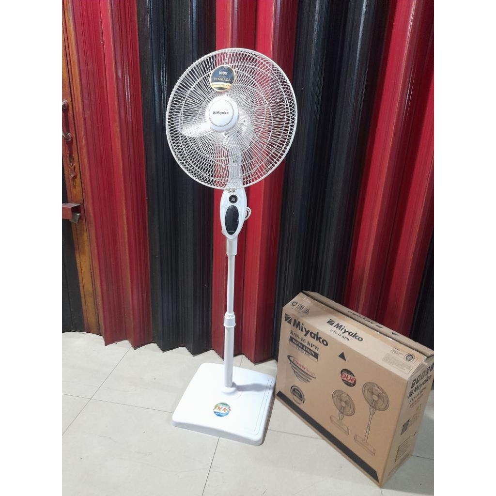 Kipas angin stand fan duo bisa berdiri dan meja 16 inchi KAS 1627 KPWMerk miyako Barang baru