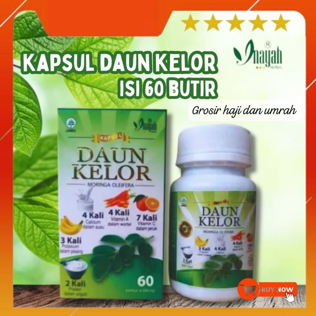 Kapsul Daun Kelor Inayah || Kapsul daun moringa inayah 100 % Ori 60 Kapsul