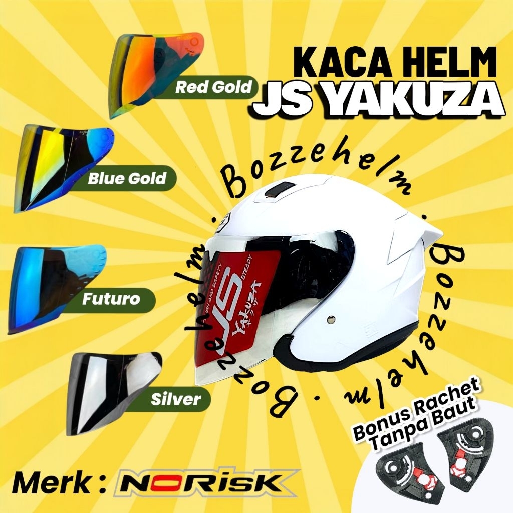BOZZEHELM Kaca Helm JS Yakuza Visor Flat Datar JS Yakuza