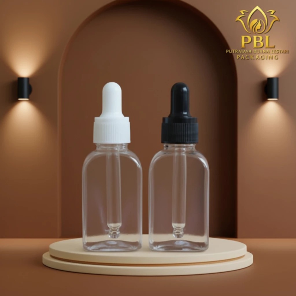 Botol Pipet 30ml Plastik / Botol Serum 30ml / Botol  Pet 30ml Tebal - Ring Non Segel Bergaris