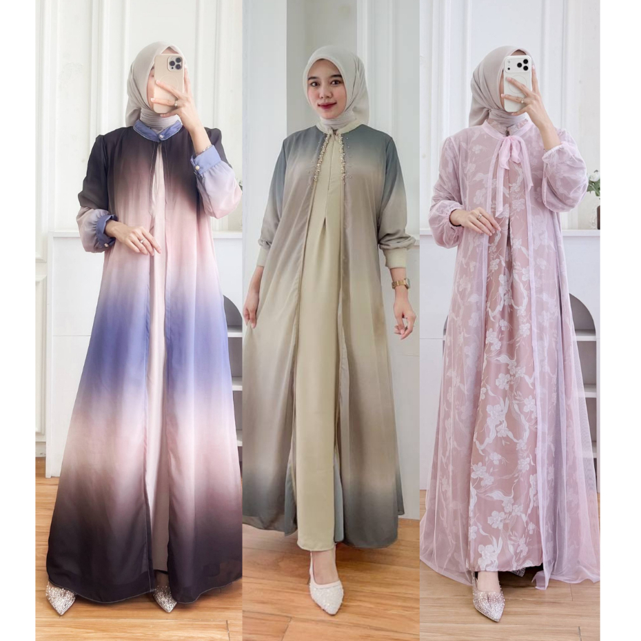 ZURA HAMERA GRADASI/TERELIA MAXY - Dress Wanita Terbaru Layer Gamis Brukat Lebaran Muslimah Mewah 20