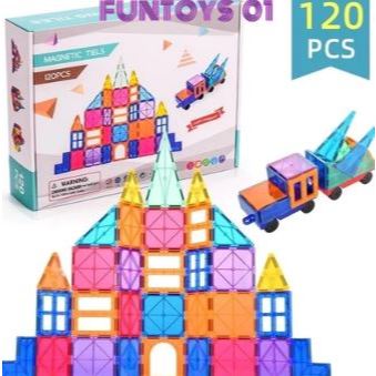 MNTL Magnetic Tiles 120 Pcs Mainan Edukasi Anak