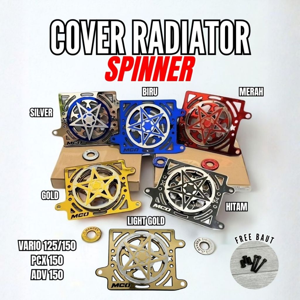 COVER RADIATOR PCX150 VARIO125/150 PCX150 KIPAS SPINNER MODEL BINTANG BAHAN AKRILIK AKSESORIS TUTUP 