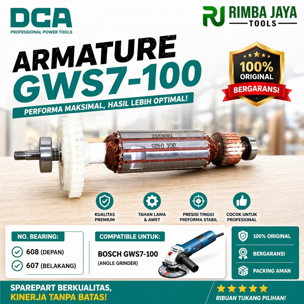 PROMO Armature Gerinda Bosch GWS 7-100 Asli Original