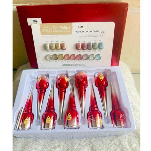 Preloved 95% Paket AS ANM Moonlight Water Cat's Eye nail art  nail polish