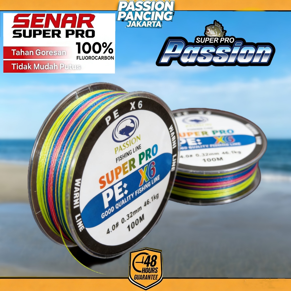 Senar Pancing Passion X6 100M PE Multicolor Senar Kepang 6 Helai Untai Senar Pancing Multifilamen Ka