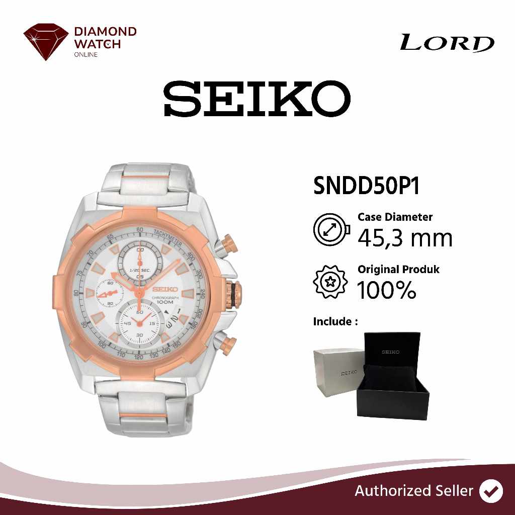 Jam Tangan Pria Seiko Lord SNDD50P1 Quartz Chronograph Two-Tone