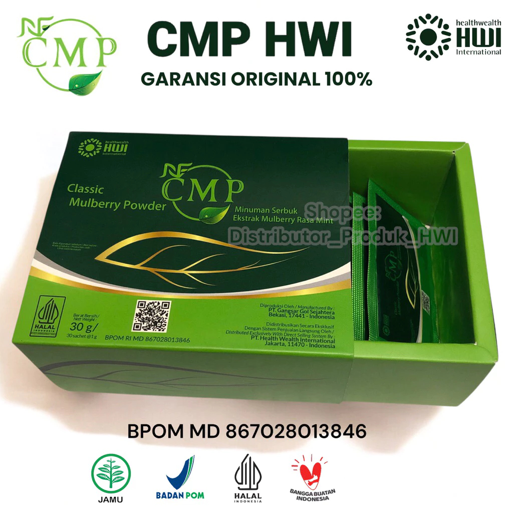 CMP HWI Original 30 sachet Ekstrak Klorofil Herbal Detox NF CMP HWI Asli Rasa Mint Minuman Chlorophy