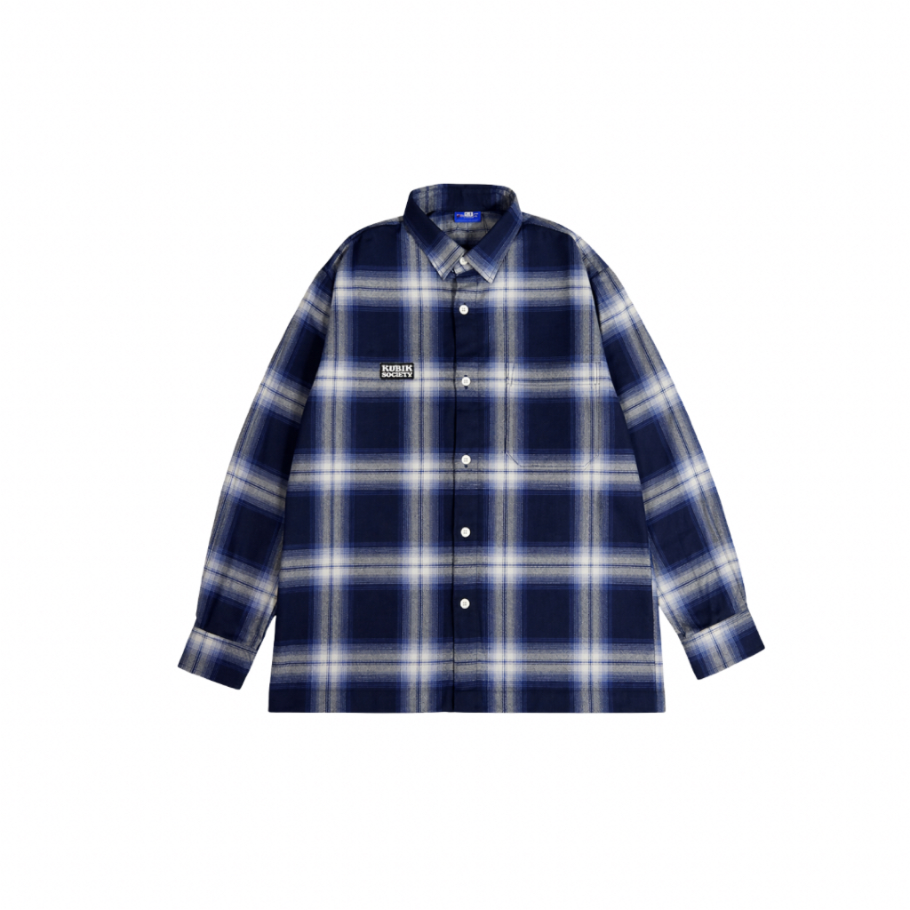 Kubik Society Flanel Veterano - Kemeja Flanel Sea Blue Tebal Halus