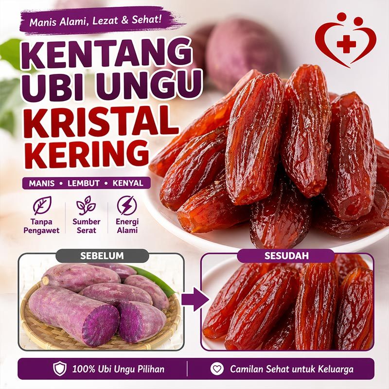 COD + makanan rendah gula/250g ubi ungu manis dan lembut kering/ubi jalar rendah lemak buatan tangan