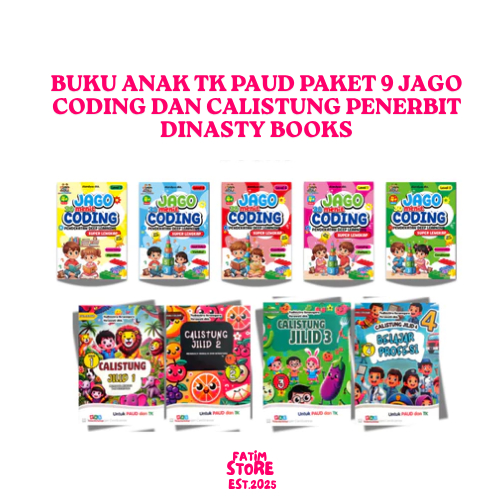 Buku Anak TK PAUD Paket 9 Jago Coding dan Calistung Penerbit Dinasty Books