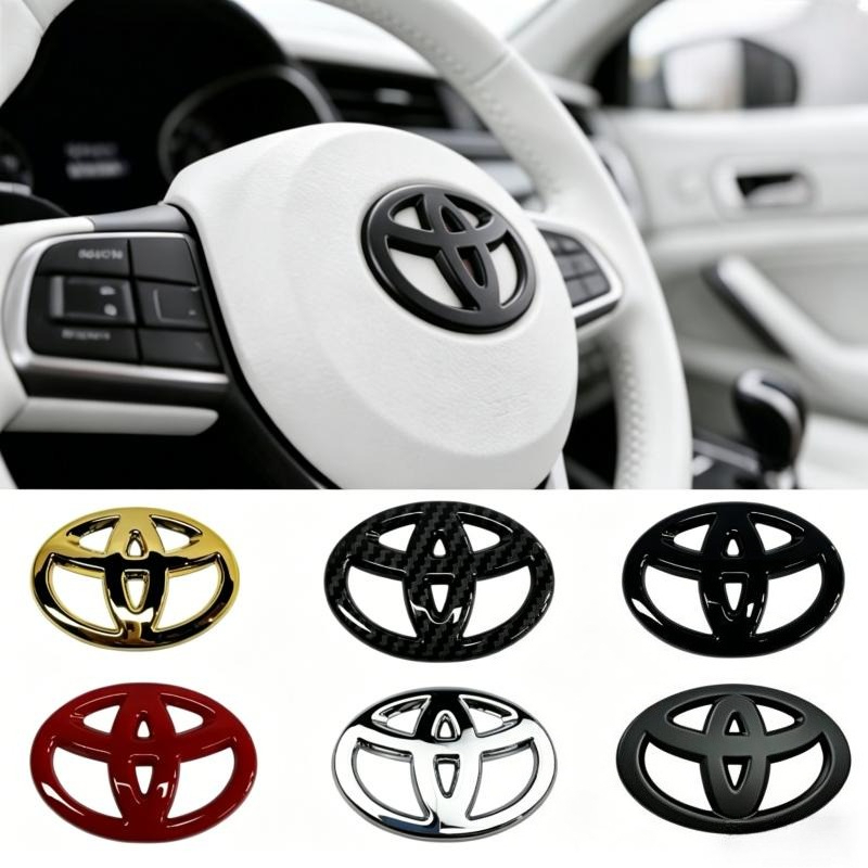 Logo Setir Mobil Avanza / Stiker Stir Mobil Serat Karbon Hitam Untuk Toyota